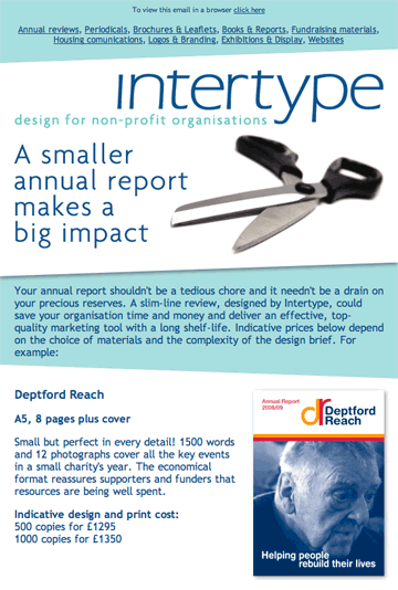 annual report html email screen grab