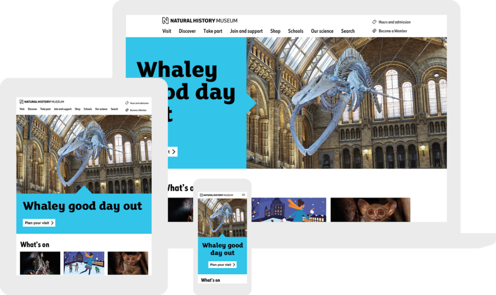 responsive natural history museum campaign home page